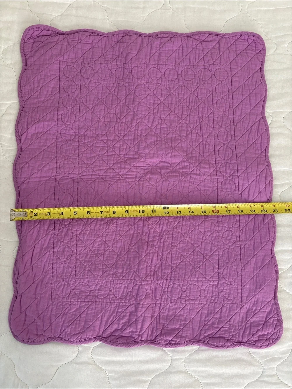 2 Isaac Mizrahi Cotton Quilted Pillow Shams Envelope back Lilac Purple Pair